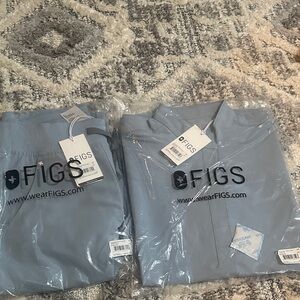 Figs Sky Blue Scrub Tops